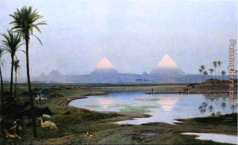 The Pyramids, Sunrise painting - Jean-Leon Gerome The Pyramids, Sunrise art painting